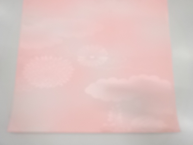  アンティーク　菊に桐模様織り出し　長襦袢地反物